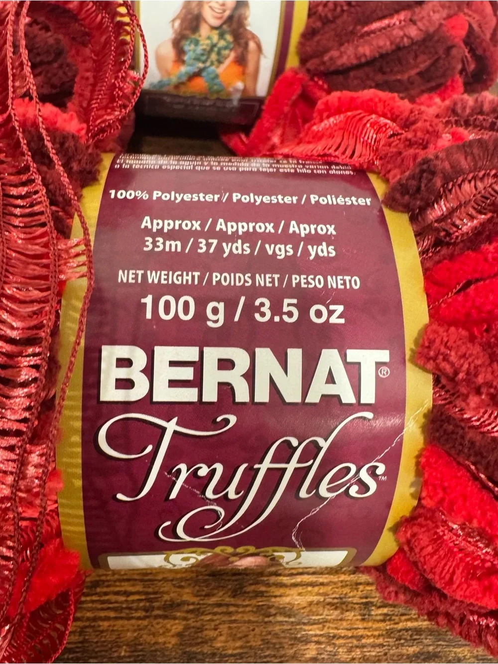 Bernat Truffles Chunky Velvet Yarn Red Lot of 4 Skeins New